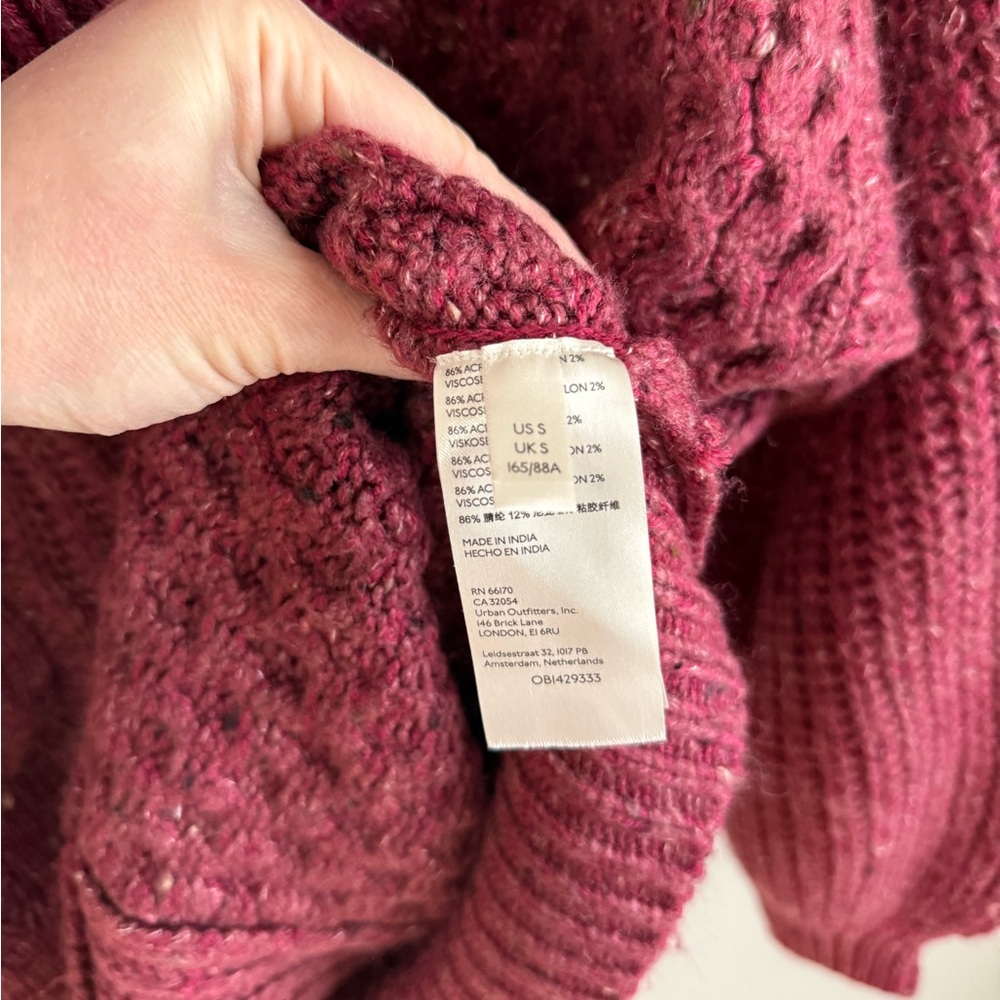 Free People New Dream Spillover Sweater - Wine Red - Size Small - NWT - Picture 15 of 16